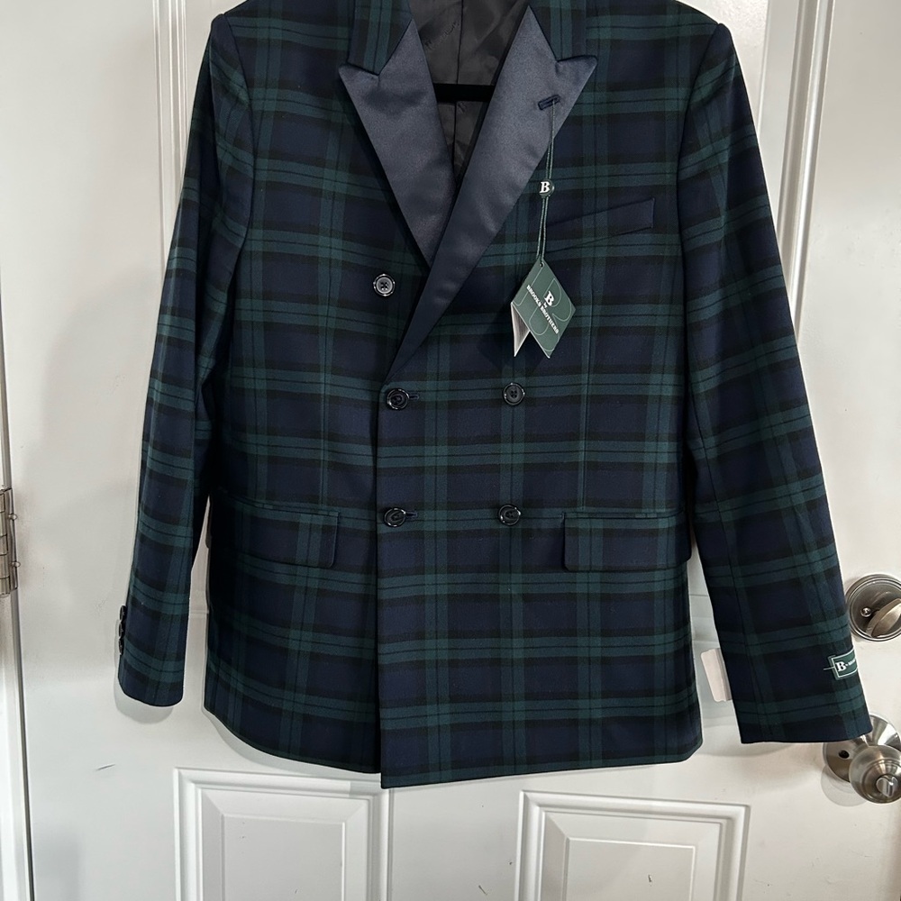 ✨NWT Brook Brother Plaid Double Breasted Blazer. Sz 18 - Picture 5 of 5